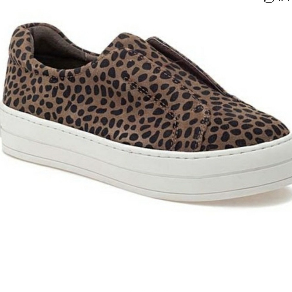 I SLIDES Heidi Leopard Suede Slip on Sneaker size 6.5